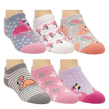 商品6-Pair Pack Fae Flamingo No Show Socks (Toddler/Little Kid/Big Kid)图片