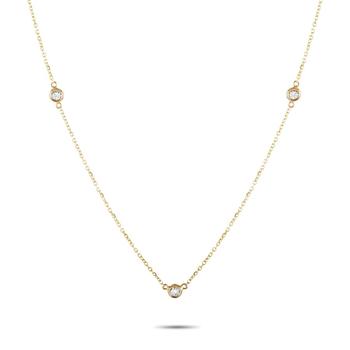 商品LB Exclusive | 14K Yellow Gold 0.15 ct Diamond Necklace,商家Jomashop,价格¥2983图片