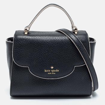 kate spade tote, [二手商品] Kate Spade | Kate Spade Black Leather Makayla Mini Top Handle Bag商品图片 6折