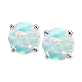 推荐Cubic Zirconia Synthetic Opal Stud Earrings in Sterling Silver, Created for Macy's商品