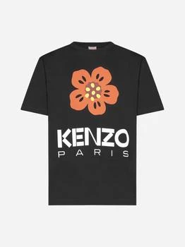 推荐Logo and flower print cotton t-shirt商品