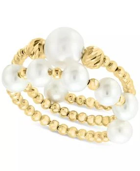 Effy | EFFY® Cultured Freshwater Pearl (4-1/2 - 7mm) Beaded Coil Ring in 14k Gold,商家Macy's,价格¥2185