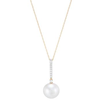 商品Honora | White Cultured Ming Pearl (12mm) and Diamond (1/7 ct. t.w.) 18" Pendant Necklace in 14k Gold,商家Macy's,价格¥11627图片