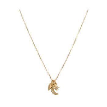 Unwritten | 14K Gold Flash-Plated Genuine Crystal Star, Heart, and Moon Charm Pendant Necklace商品图片,5折×额外8折, 独家减免邮费, 额外八折