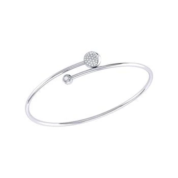 LuvMyJewelry | Moon-Crossed Lovers Adjustable Diamond Bangle in Sterling Silver,商家Verishop,价格¥2119