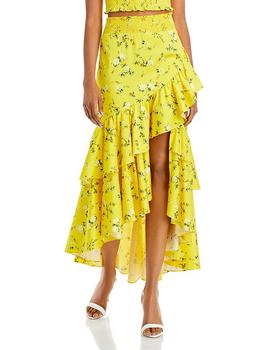 Alice + Olivia | Cristina Floral Print Asymmetric Tiered Maxi Skirt商品图片,2.9折, 独家减免邮费