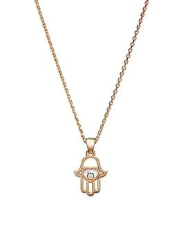 推荐Happy Diamonds Hamsa Hand Diamond & 18K Rose Gold Pendant Necklace商品