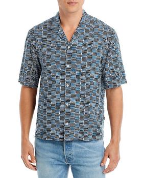 product Lars Check Print Regular Fit Button Down Camp Shirt image