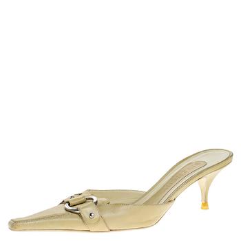 加拿大纪梵希鞋, [二手商品] Givenchy | Givenchy Yellow Leather Pointed Toe Mules Size 38商品图片 5.4折