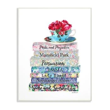 Stupell Industries | Floral Book Stack Tea Cup Wall Plaque Art, 12.5" x 18.5",商家Macy's,价格¥372