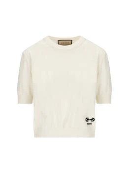 Gucci | Gucci Horsebit Logo Knit Short-Sleeved T-Shirt 7.4折