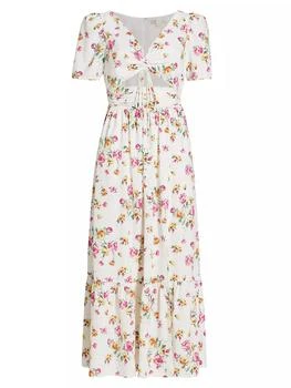 Wayf | Floral-Printed Cut-Out Midi-Dress 5折