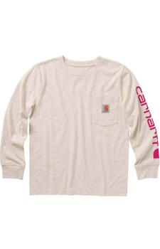 推荐(CA9887) Long-Sleeve Graphic Pocket T-Shirt - Oatmeal Heather商品