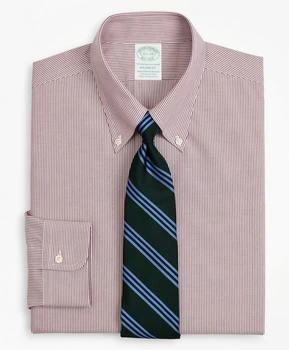 Brooks Brothers | Stretch Milano Slim-Fit Dress Shirt, Non-Iron Poplin Button-Down Collar Fine Stripe 4.2折