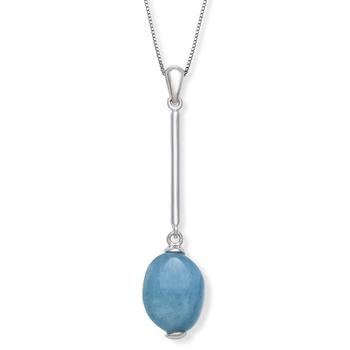 商品Milky Aquamarine 18" Pendant Necklace in Sterling Silver图片