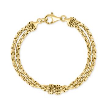 商品EFFY® Men's Double Box Link Chain Bracelet in 14k Gold-Plated Sterling Silver图片