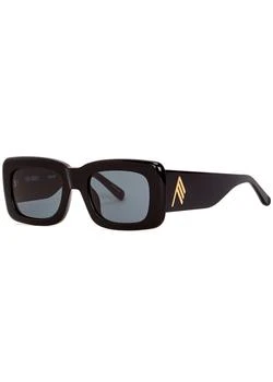 推荐Marfa black rectangle-frame sunglasses商品