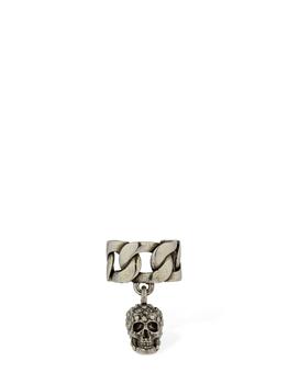 Alexander McQueen | Chain Crystal Skull Mono Ear Cuff商品图片,