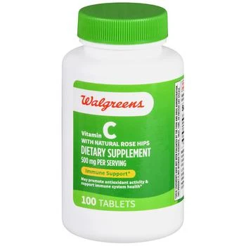 Walgreens | Vitamin C with Natural Rose Hips 500 mg Tablets 满二免一, 满免