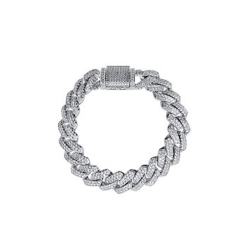 商品OMA THE LABEL | Frosty Link Collection 14mm Bracelet in White Gold- Plated Brass, 7",商家Macy's,价格¥1145图片