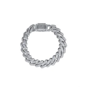 OMA THE LABEL | Frosty Link Collection 14mm Bracelet in White Gold- Plated Brass, 7",商家Macy's,价格¥1190