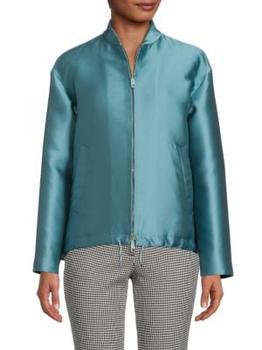 商品Silk Blend Insulated Zip Front Jacket图片