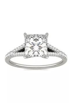 Charles & Colvard, Charles & Colvard | Charles & Colvard 1.71 ct. t.w. Lab Created Princess Cut Moissanite Engagement Ring in 14k White Gold商品图片 