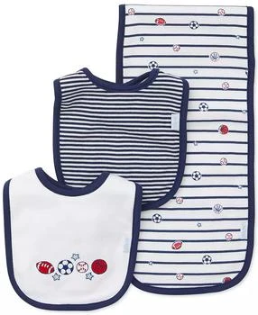 Little Me | Baby Boys 3-Pack Sports Star Cotton Bibs & Burp Cloth,商家Macy's,价格¥96