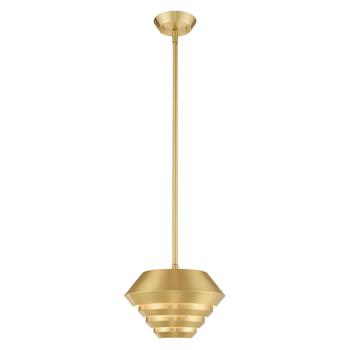 商品Livex Lighting | One Light Satin Brass Mini Pendant,商家Lord & Taylor,价格¥3199图片