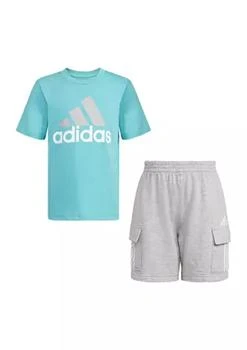 Adidas | Toddler Boys Short Sleeve French Terry T-Shirt and Shorts Set,商家Belk,价格¥172