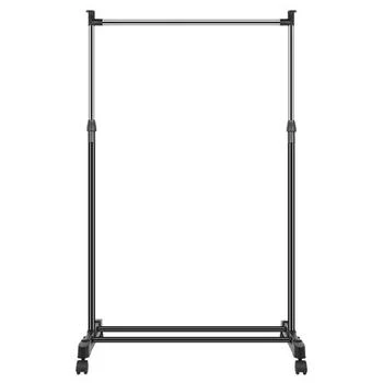 Fresh Fab Finds | 15kg/33lbs Garment Racks 3.12ft-4.80ft Height Adjustable Clothes Stand Foldable Clothes Hanger With Wheels Storage Shelf For Dormitory Home Black,商家Verishop,价格¥363