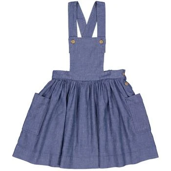 推荐Girls Blue Amelie Pinafore Twill Dress商品