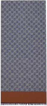 Gucci | Blue Cotton Jacquard GG Scarf商品图片,独家减免邮费