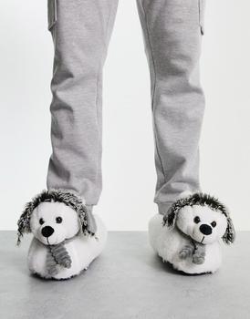 商品Loungeable christmas polar bear slippers in white图片