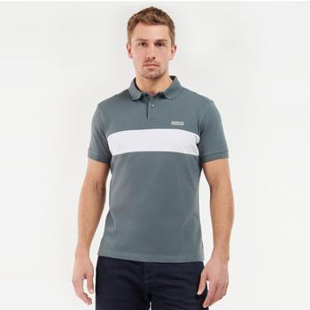 barbour, Barbour | Barbour International Block Stripe Polo Shirt - Grey / White商品图片 