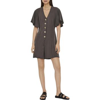 推荐Vero Moda Women's Button Down Flutter Sleeve V-Neck Romper商品