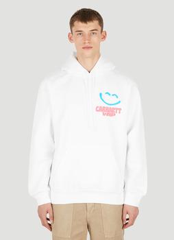 推荐Logo Print Hooded Sweatshirt in White商品