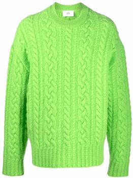 推荐AMI PARIS - Cable Knit Wool Sweater商品