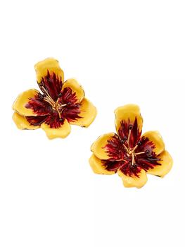 商品Oscar de la Renta | Broken Tulip 14K-Gold-Plated & Enamel Earrings,商家Saks Fifth Avenue,价格¥6721图片