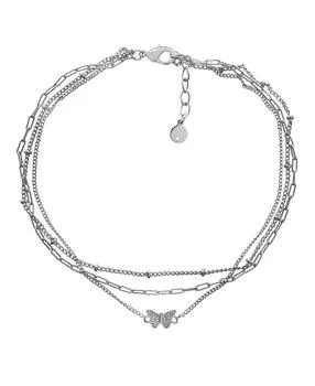 And Now This | Multi Chain Butterfly Anklet in Silver Plate,商家Macy's,价格¥124