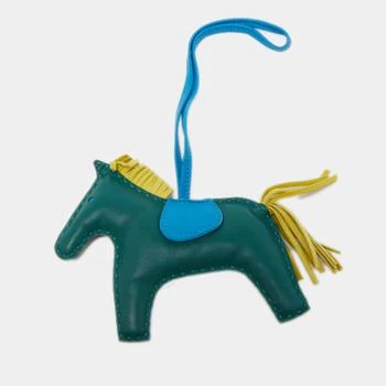 [二手商品] Hermes | Hermes Malachite/Bleu Zanzibar/Lime Leather Rodeo Grigri Bag Charm GM,商家The Luxury Closet,价格¥3634