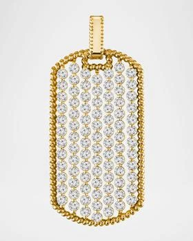 Cassidy Diamonds | 18K Yellow Gold Braided Edge Diamond Dog Tag Pendant, 3.00tcw,商家Neiman Marcus,价格¥74255