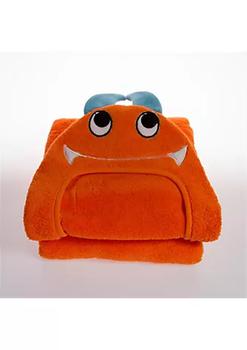 商品Little Ashkim HTM001 Baby Monster Hooded Turkish Towel - Orange 0-24 Months图片