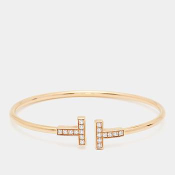 [二手商品] Tiffany & Co. | Tiffany & Co. Tiffany T Wire Diamonds 18k Rose Gold Bracelet商品图片,8折