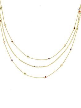 商品Ettika Jewelry | Over The Rainbow 18K Gold-Plate & Crystal Layered Necklace,商家Saks Fifth Avenue,价格¥431图片