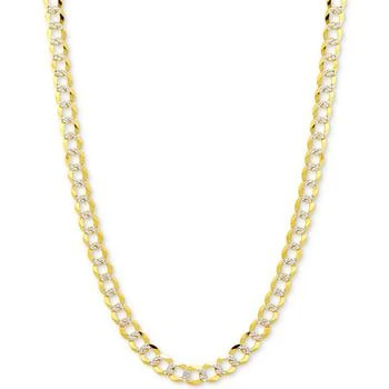 Italian Gold | 20" Two-Tone Open Curb Link Chain Necklace in Solid 14k Gold & White Gold,商家Macy's,价格¥18216