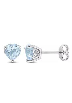 商品2 CT TGW Heart Shape Sky-Blue Topaz Stud Earrings in Sterling Silver,商家Belk,价格¥275图片