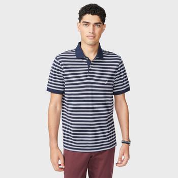 Nautica | Nautica Mens Classic Fit Striped Premium Cotton Polo商品图片,3.1折