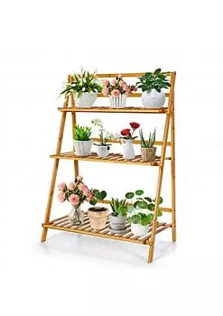 Costway | 3-Tier Bamboo Foldable Plant Stand with Display Shelf Rack,商家Belk,价格¥397