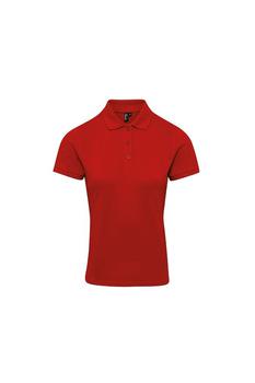 推荐Premier Womens/Ladies Coolchecker Plus Piqu Polo With CoolPlus (Red)商品